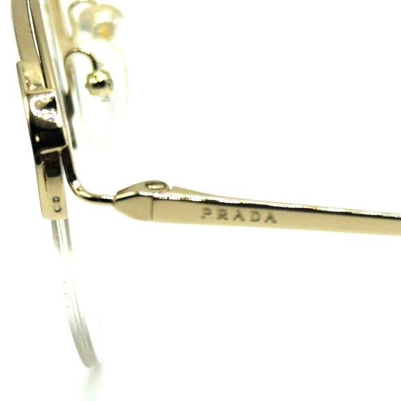 NEW PRADA VPR 60U ZVN-1O1 Polished Gold Cat Eye Eyeglasses 53mm 19 140 - Picture 6 of 9